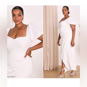 LULUS Bridal Wedding Chic Minimalist Modern
Sexy Sweetheart Neckline Puff Sleeve